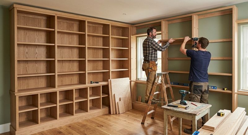 Custom Bookcase Installation in Winston Salem, NC